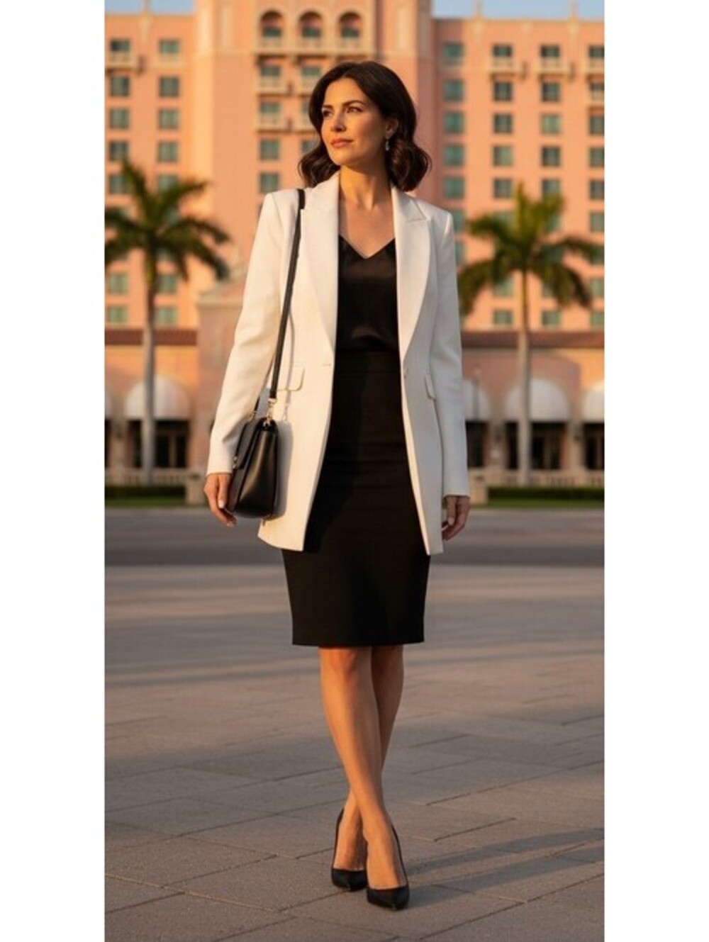 BODY by Victoria Y2K Ivory/Off White Longline Blazer Jacket Size 4 Fitted